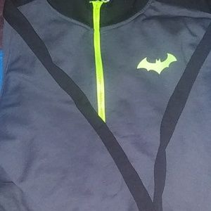 Men's Batman zip up jacket size XL gray black n lime green